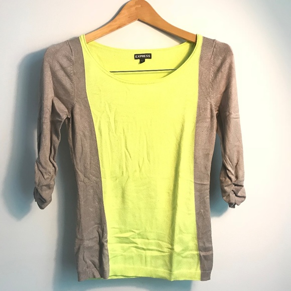 🍋NWOT EXPRESS YELLOW AND GREY SWEATER 🍋 - Picture 3 of 4